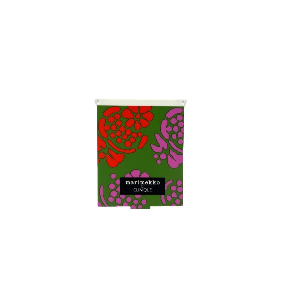 Marimekko For Clinique Compact Mirror 3.75" x 3" Floral Green Orange Pink